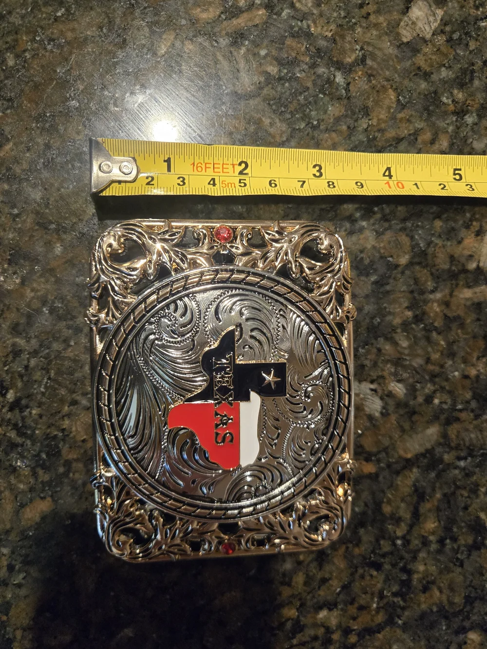 Texas Belt Buckle - Red, White & Blue